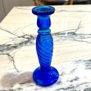 9" Cobalt Blue Glass Candlesticks or Bud Vases